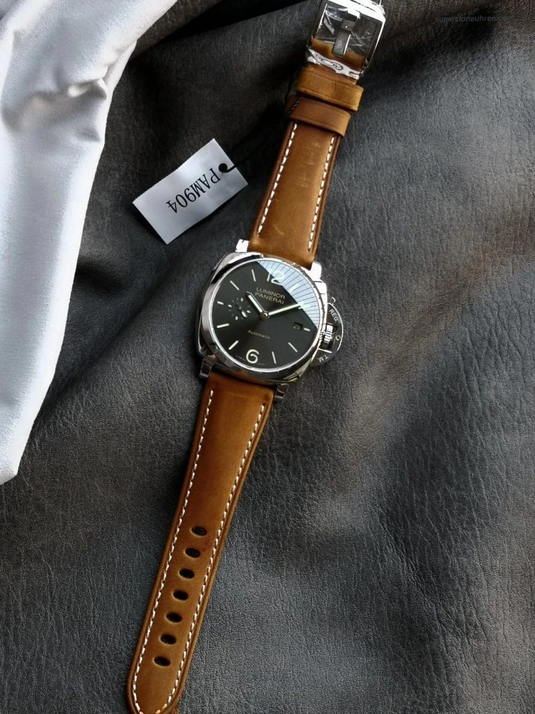 Super Clone Panerai Luminor Due PAM00904 Edelstahlgehäuse mit Lederband 42mm
