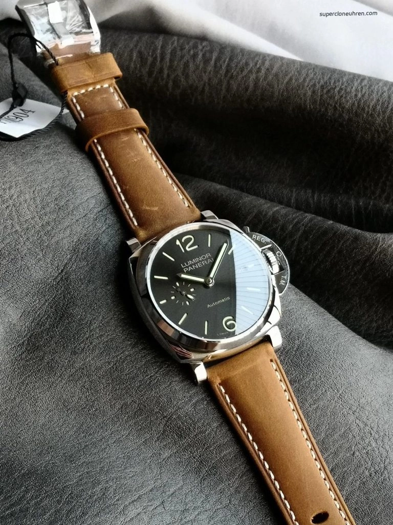 Super Clone Panerai Luminor Due PAM00904 Edelstahlgehäuse mit Lederband 42mm