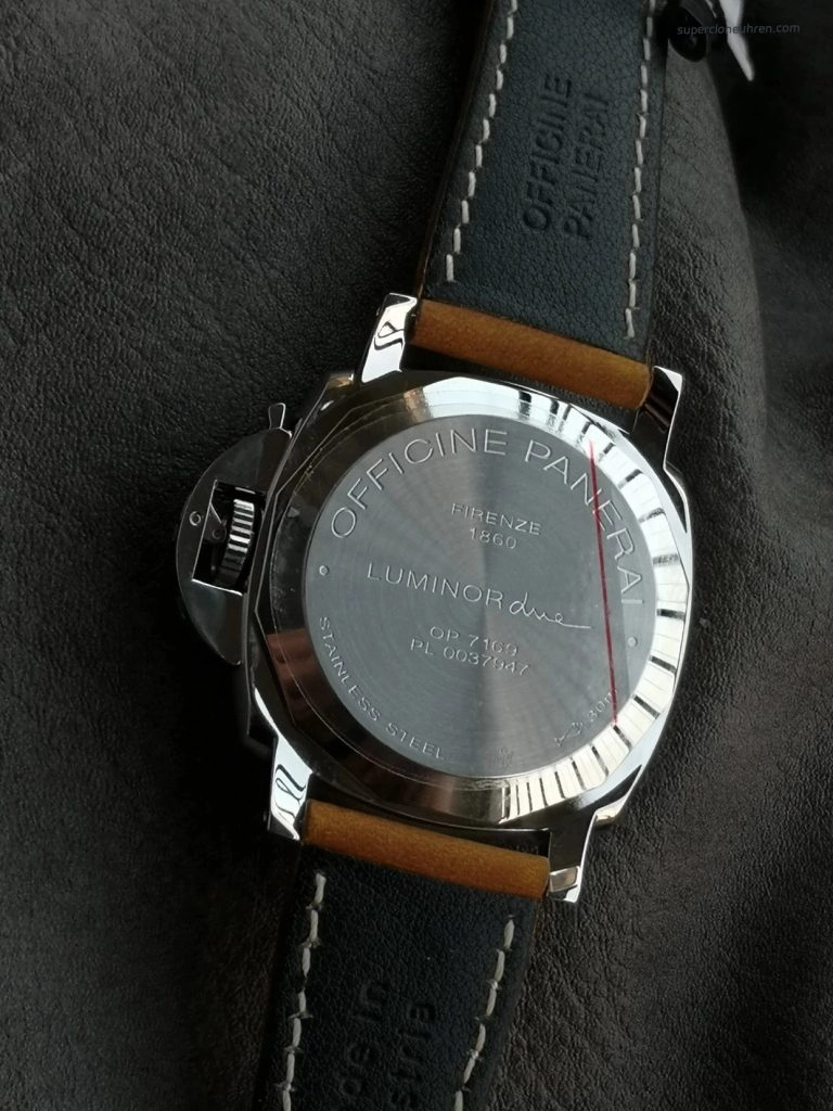 Super Clone Panerai Luminor Due PAM00904 Edelstahlgehäuse mit Lederband 42mm