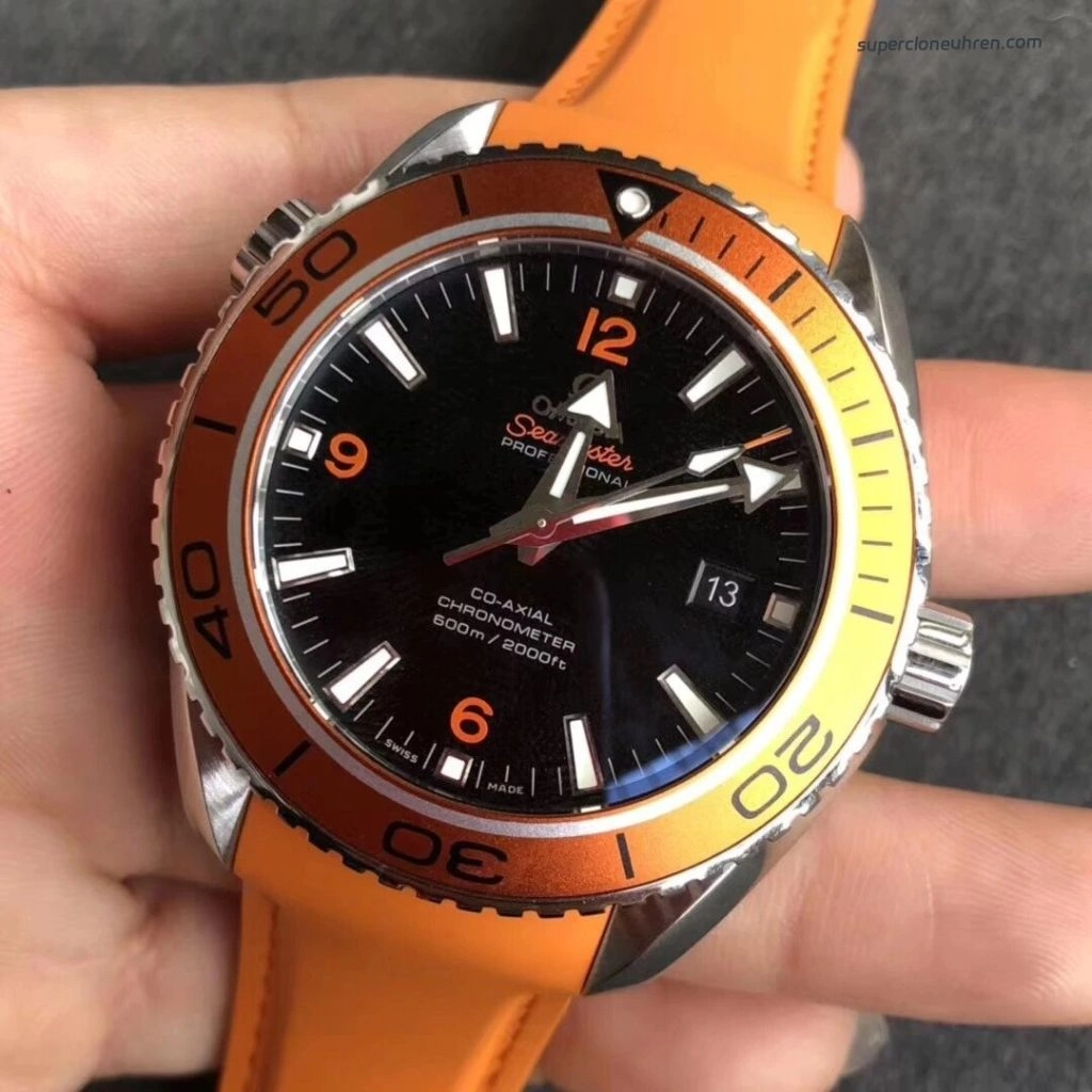Super Clone Omega Seamaster Planet Ocean 232.32.42.21.01.001 mit orangefarbener Lünette 42 mm