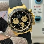 Premium Replica Uhr Rolex Daytona 126518LN Goldoptik mit Kautschukband 40mm