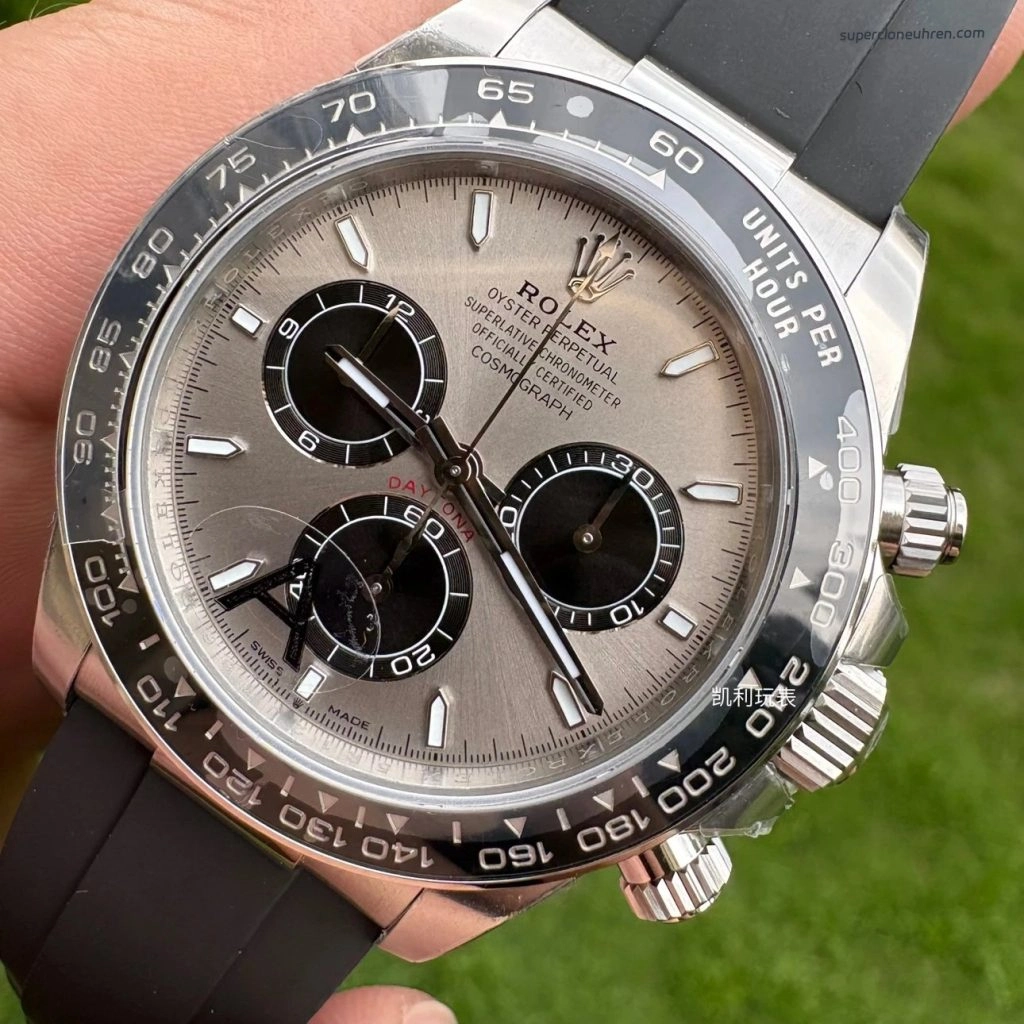 Premium Replica Uhr Rolex Daytona 126519LN-0006 in Zementgrau mit Oysterflex 40 mm