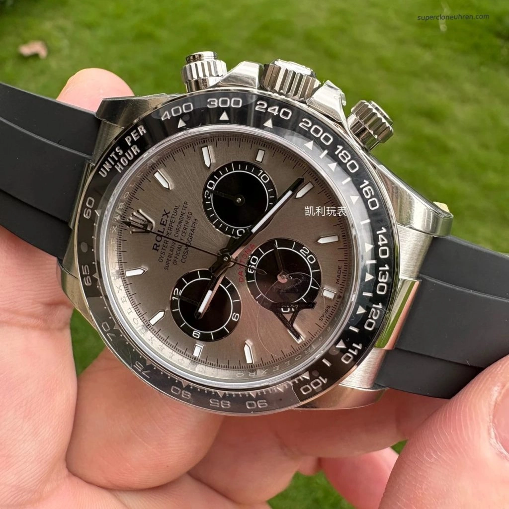Premium Replica Uhr Rolex Daytona 126519LN-0006 in Zementgrau mit Oysterflex 40 mm