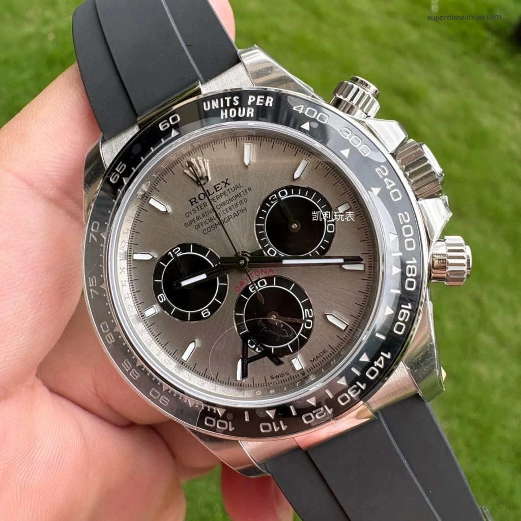 Premium Replica Uhr Rolex Daytona 126519LN-0006 in Zementgrau mit Oysterflex 40 mm