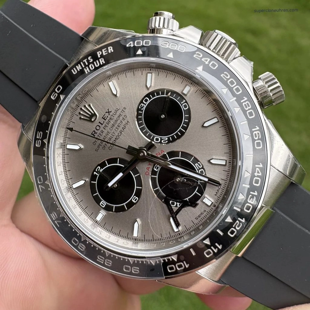 Premium Replica Uhr Rolex Daytona 126519LN-0006 in Zementgrau mit Oysterflex 40 mm