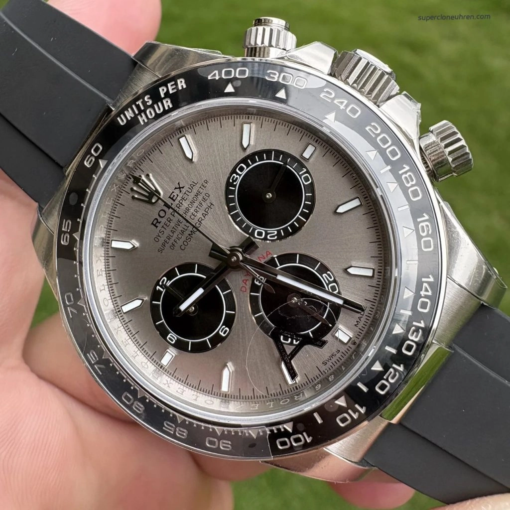 Premium Replica Uhr Rolex Daytona 126519LN-0006 in Zementgrau mit Oysterflex 40 mm