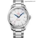 Premium Replica Uhr Omega Seamaster Aqua Terra 231.10.42.21.02.004 weißes Zifferblatt mit goldfarbenem Sekundenzeiger 41,5 mm