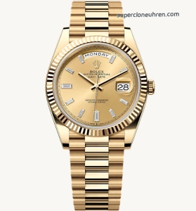 Super Clone Rolex Day-Date 228238-0005 Champagnerfarbenes Zifferblatt 40mm