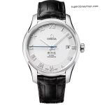 Premium Replica Uhr Omega De Ville 431.13.41.21.02.001 silbernes Zifferblatt mit Alligatorlederband 41mm