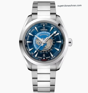 Premium Replica Uhr Omega Seamaster Aqua Terra 220.10.43.22.03.001 mit blauem Zifferblatt aus Edelstahl 43mm