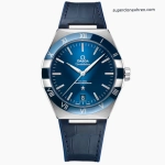 Premium Replica Uhr Omega Constellation 131.33.41.21.03.001 blaues Kautschukband 41mm
