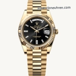 Premium Replica Uhr Rolex Day-Date 228238-0004 Schwarzes Zifferblatt Gelbgold-Optik 40mm