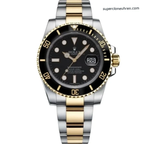 1:1 Super Clone Uhr Rolex Submariner 116613LN-0001 Schwarz Zwiebelgold 40mm