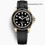 Premium Replica Uhr Rolex Yacht-Master M226658-0001 Schwarz-Gold Kautschukband 42 mm