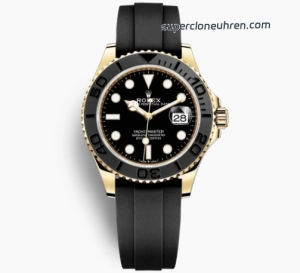 Premium Replica Uhr Rolex Yacht-Master M226658-0001 Schwarz-Gold Kautschukband 42 mm