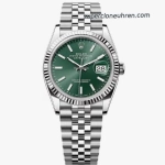 1:1 Super Clone Uhr Rolex Datejust m126234-0051 mintgrünes Zifferblatt mit Jubilé-Band 36mm