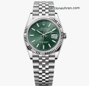 1:1 Super Clone Uhr Rolex Datejust m126234-0051 mintgrünes Zifferblatt mit Jubilé-Band 36mm