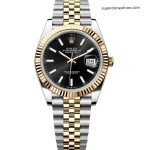 Premium Replica Uhr Rolex Datejust m126333-0014 Bicolor mit geriffelter Lünette 41mm