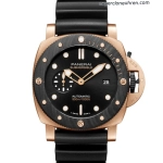 Super Clone Panerai Submersible PAM01070 Roségold mit Carbon-Lünette 44 mm