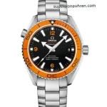 Premium Replica Uhr Omega Seamaster Planet Ocean 232.30.42.21.01.002 Edelstahl mit orangefarbener Lünette 42 mm
