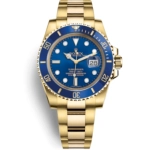 Super Clone Rolex Submariner 116618LB-0003 blaues Zifferblatt Gelbgold 40mm