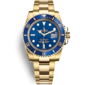 Super Clone Rolex Submariner 116618LB-0003 blaues Zifferblatt Gelbgold 40mm