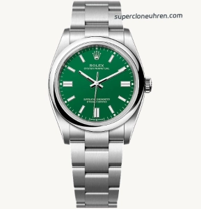 Super Clone Rolex Oyster Perpetual m126000-0005 mit grünem Zifferblatt aus Edelstahl 36 mm