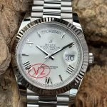Premium Replica Uhr Rolex Day-Date m228236-0010 weißes Zifferblatt mit römischen Ziffern 40mm