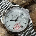 Premium Replica Uhr Rolex Day-Date m228236-0010 weißes Zifferblatt mit römischen Ziffern 40mm
