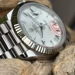 Premium Replica Uhr Rolex Day-Date m228236-0010 weißes Zifferblatt mit römischen Ziffern 40mm
