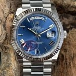 Super Clone Rolex Day-Date m228239-0007 blaues Zifferblatt mit römischen Ziffern 40mm