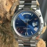 Super Clone Rolex Day-Date m228239-0007 blaues Zifferblatt mit römischen Ziffern 40mm