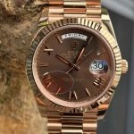 Premium Replica Uhr Rolex Day-Date m228235-0002 Roségold mit braunem Zifferblatt 40mm