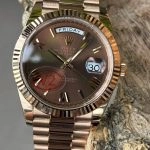 Premium Replica Uhr Rolex Day-Date m228235-0002 Roségold mit braunem Zifferblatt 40mm