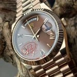 Premium Replica Uhr Rolex Day-Date m228235-0002 Roségold mit braunem Zifferblatt 40mm
