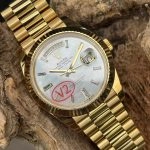 Premium Replica Uhr Rolex Day-Date m228238-0071 mit Perlmuttzifferblatt und Diamantindizes 40mm