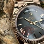 Premium Replica Uhr Rolex Day-Date m228235-0055 Roségold mit grauem Verlaufzifferblatt 40mm