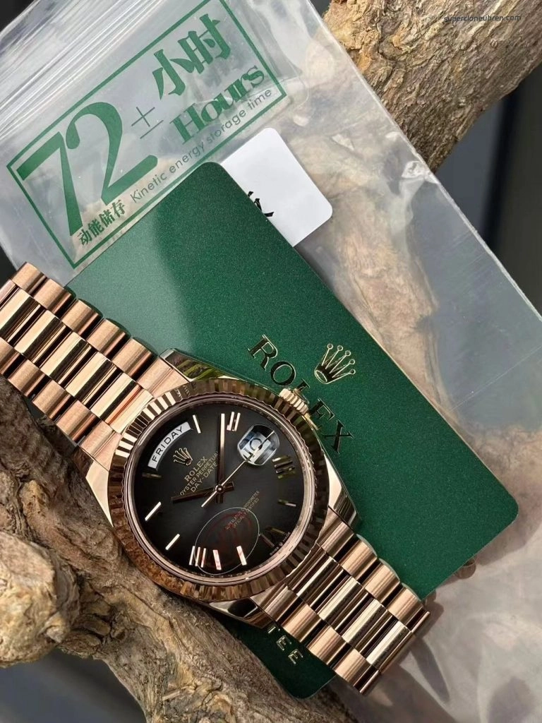 Premium Replica Uhr Rolex Day-Date m228235-0055 Roségold mit grauem Verlaufzifferblatt 40mm