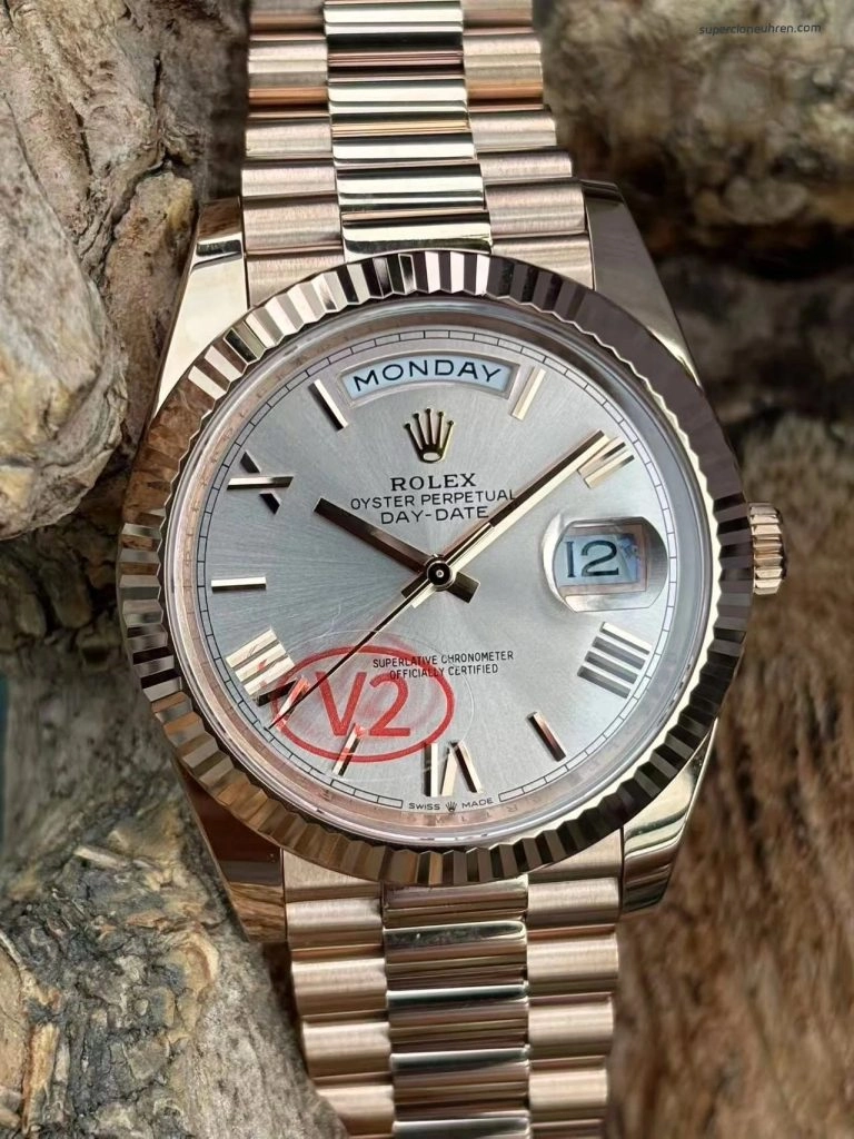 Super Clone Rolex Day-Date m228235-0001 in Roségold mit Champagner-Zifferblatt 40mm