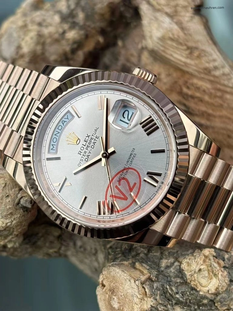Super Clone Rolex Day-Date m228235-0001 in Roségold mit Champagner-Zifferblatt 40mm