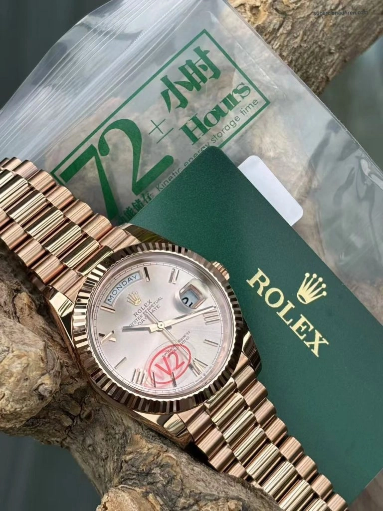 Super Clone Rolex Day-Date m228235-0001 in Roségold mit Champagner-Zifferblatt 40mm