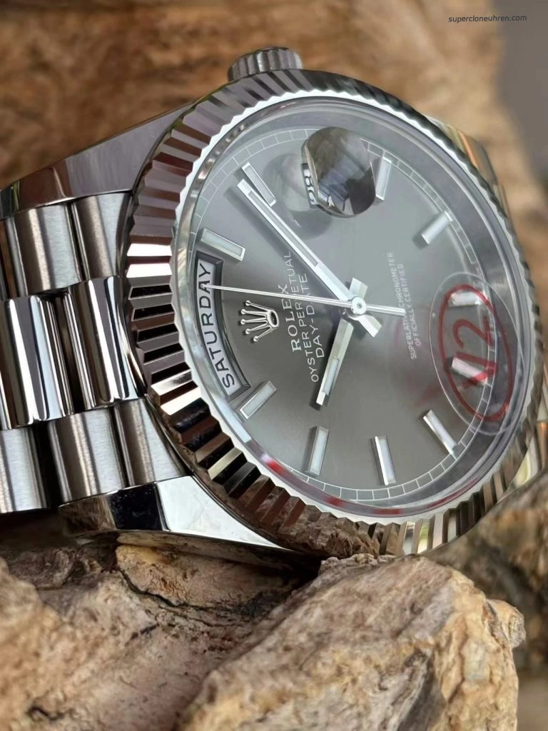 Premium Replica Uhr Rolex Day-Date m228239-0060 graues Zifferblatt 40 mm