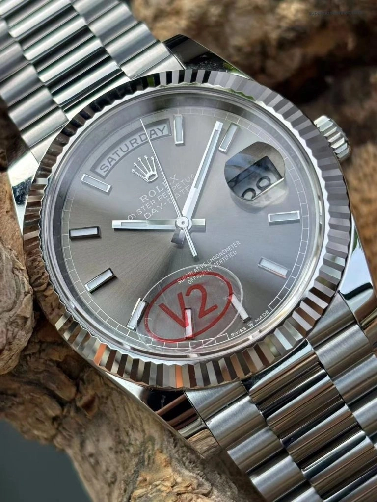 Premium Replica Uhr Rolex Day-Date m228239-0060 graues Zifferblatt 40 mm