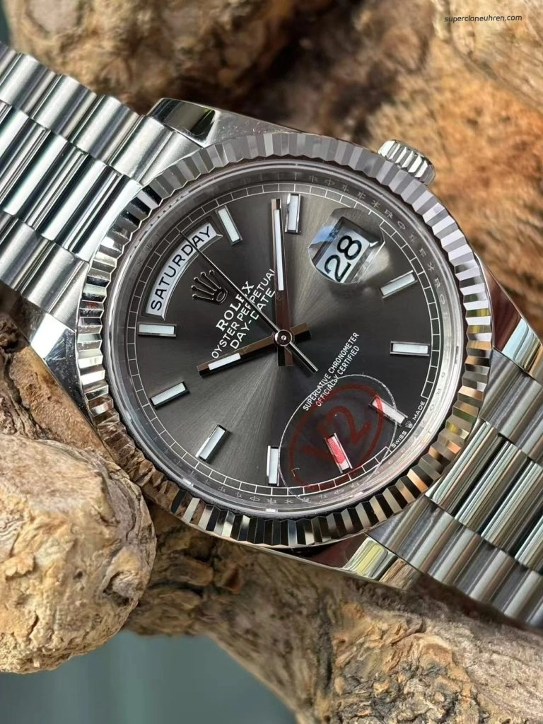 Premium Replica Uhr Rolex Day-Date m228239-0060 graues Zifferblatt 40 mm