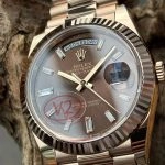Premium Replica Uhr Rolex Day-Date m228235-0003 Roségold mit schokoladenbraunem Zifferblatt 40mm