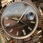 Premium Replica Uhr Rolex Day-Date m228235-0003 Roségold mit schokoladenbraunem Zifferblatt 40mm