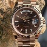 Premium Replica Uhr Rolex Day-Date m228235-0003 Roségold mit schokoladenbraunem Zifferblatt 40mm