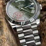Super Clone Rolex Day-Date m228236-0008 grünes Zifferblatt mit römischen Indizes 40mm