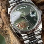 Super Clone Rolex Day-Date m228236-0008 grünes Zifferblatt mit römischen Indizes 40mm