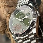 Super Clone Rolex Day-Date m228236-0008 grünes Zifferblatt mit römischen Indizes 40mm